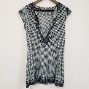 Calypso St Barth Sequin V-Neck Tunic Dress Size Small